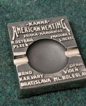 Reklamní popelník firmy AMERICAN HEATING 